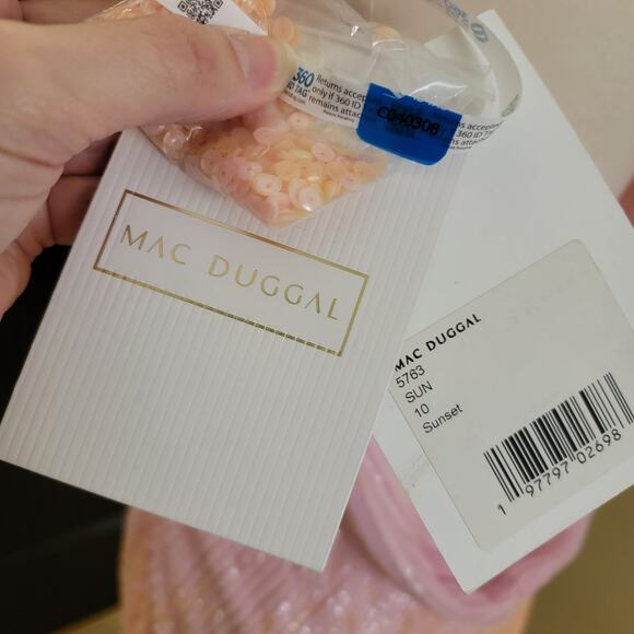 Mac Duggal 5763 Sunset Ombre Pink Sequin Open Back Maxi Gown Dress 10 - Picture 3 of 11